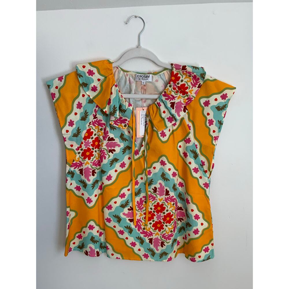 Crosby by Mollie Burch Fern Flutter Sleeves Top NWT size XS - Picture 4 of 9